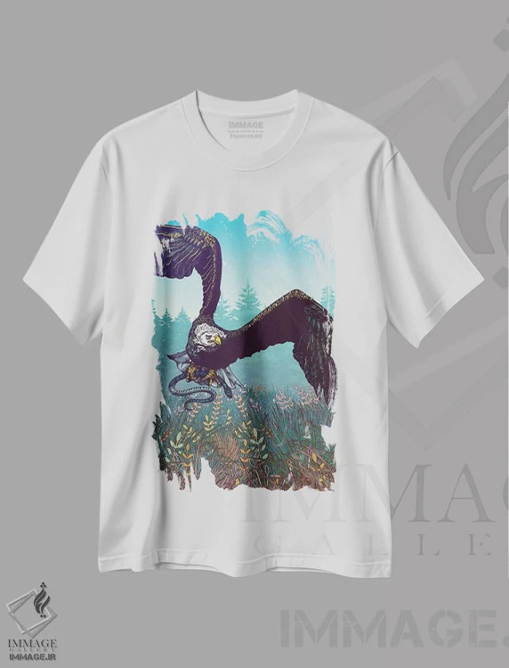 تیشرت سفید طرح دار – تیشرت اسپرت هنری ,شکار اثر مت میلر فروشگاه ایماژ