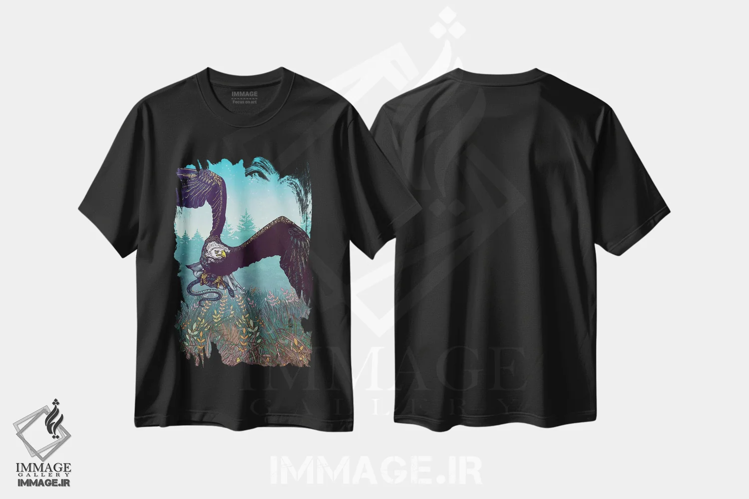 تیشرت مشکی طرح دار – تیشرت اسپرت هنری ,شکار اثر مت میلر immage.ir