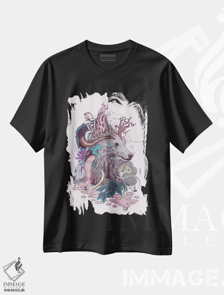 تیشرت مشکی طرح دار – تیشرت طبیعت ,نگهبان جنگل اثر مت میلر فروشگاه ایماژ