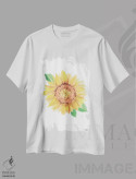تیشرت سفید طرح دار – تیشرت گل آفتابگردان ,گل آفتابگردان آبرنگ اثر میشل موسپنس immage.ir