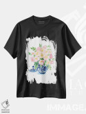 تیشرت مشکی طرح دار – تیشرت گلدار هنری ,کوزه زنجبیلی هشتم آبرنگ اثر میشل موسپنس فروشگاه ایماژ