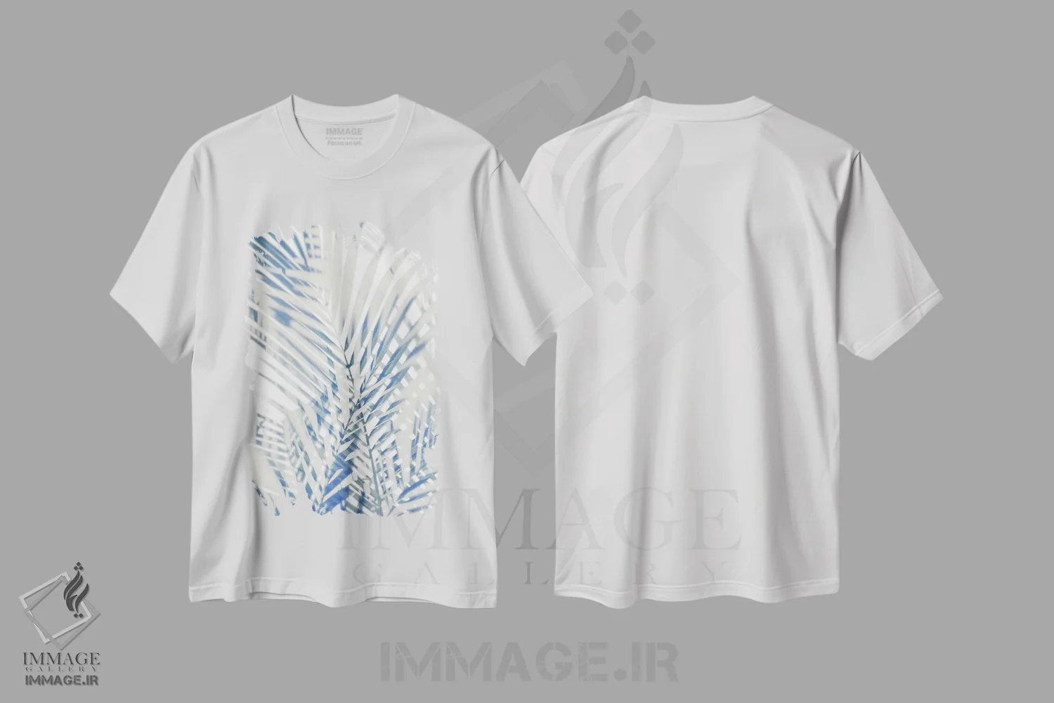 تیشرت سفید طرح دار – تیشرت طبیعت ,سایه های نخل اول اثر ملونی میلر immage.ir