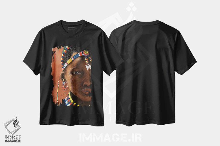 تیشرت مشکی طرح دار – تیشرت هنری ,کودک جهان اثر مگان موریس immage.ir