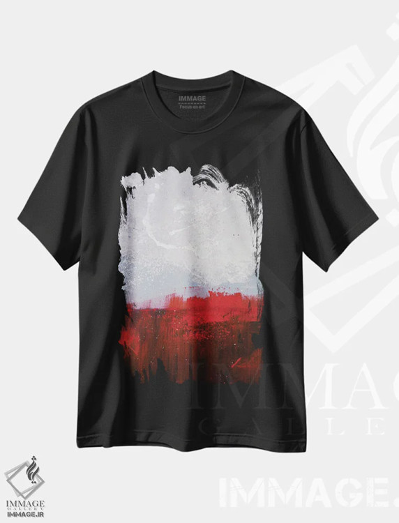 تیشرت مشکی طرح دار – تیشرت آبستره ,شکار خورشید دوم اثر مایکل مک سوینی immage.ir