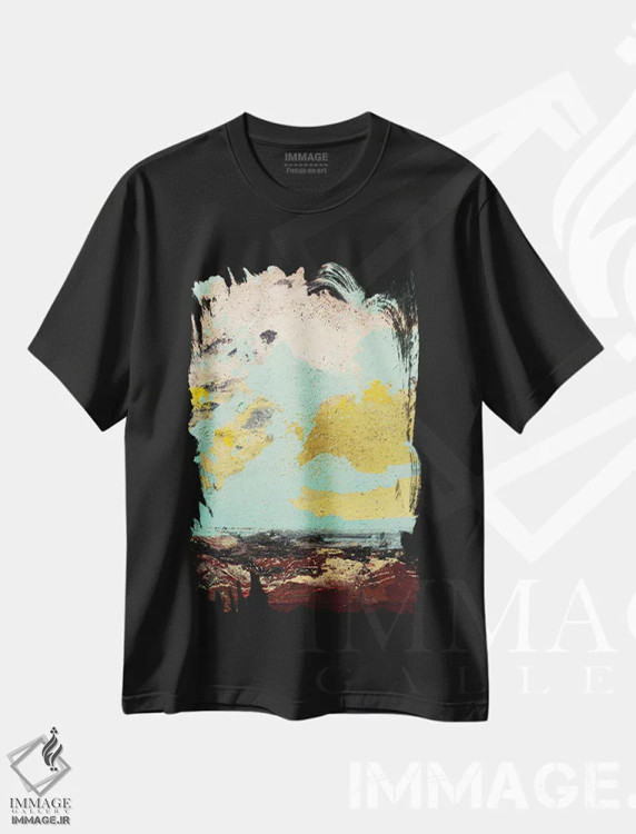 تیشرت مشکی طرح دار – تیشرت طبیعت ,آسمان خلیج جریان اثر مایکل مک سوینی immage.ir
