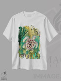 تیشرت سفید طرح دار – تیشرت حیوانات ,لاک پشت دریایی اثر ماگالی مودوکس immage.ir