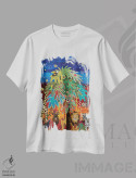 تیشرت سفید طرح دار – تیشرت طبیعت ,"وقت مهمانی در ساوانا" اثر ماگالی مودوکس immage.ir