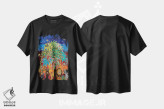 تیشرت مشکی طرح دار – تیشرت طبیعت ,"وقت مهمانی در ساوانا" اثر ماگالی مودوکس فروشگاه ایماژ