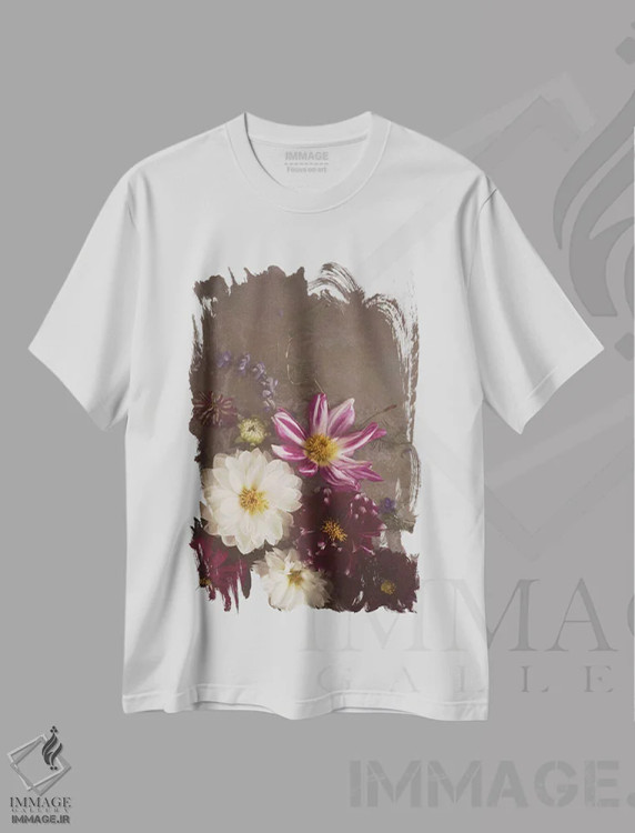 تیشرت سفید طرح دار – تیشرت گلدار ,"دااهلیاهای تاریک نهایی" اثر مندی لین immage.ir