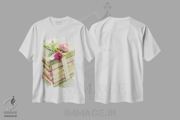 تیشرت سفید طرح دار – تیشرت وینتیج ,کتاب ها اثر مندی لین immage.ir