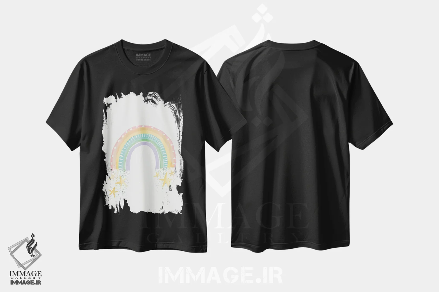 تیشرت مشکی طرح دار – تیشرت رنگین کمان ,رویای رنگین کمان اثر جسیکا مینگو immage.ir