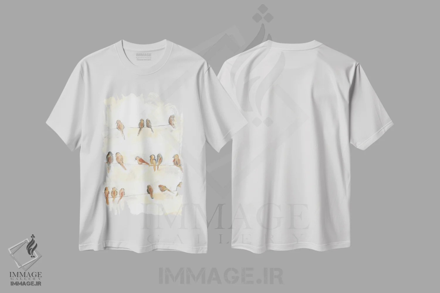 تیشرت سفید طرح دار – تیشرت هنری طبیعت ,خانه های دنج اثر جسیکا مینگو immage.ir