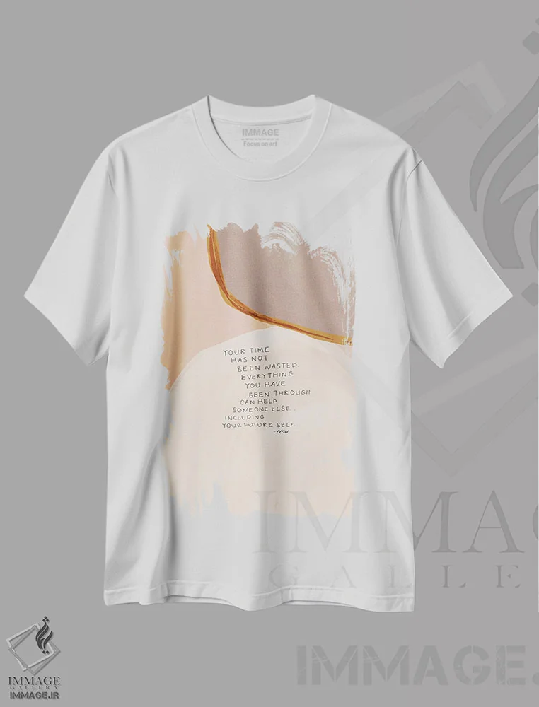 تیشرت سفید طرح دار – تیشرت تایپوگرافی ,وقتت هدر نرفته است اثر مورگان هارپر نیکولز immage.ir