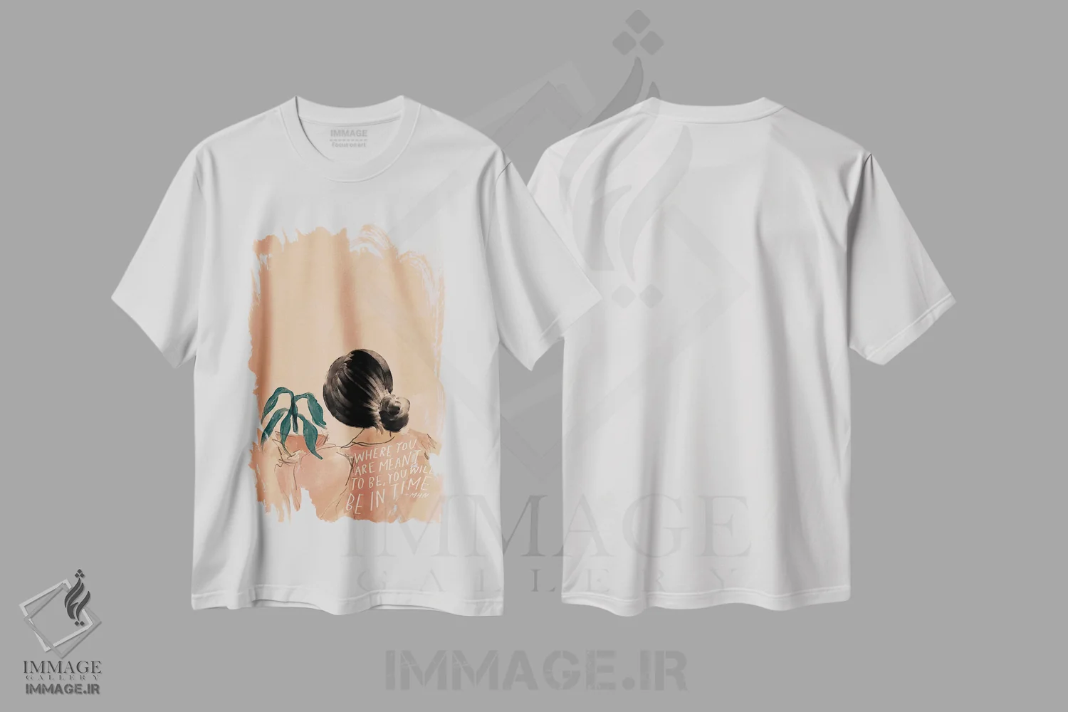 تیشرت سفید طرح دار – تیشرت تایپوگرافی ,جایی که قرار است باشی، در زمان خود خواهی بود اثر مورگان هارپر نیکولز immage.ir