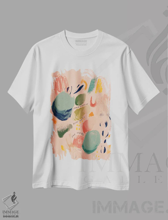 تیشرت سفید طرح دار – تیشرت انگیزشی ,جا برای امید در قلبت باز کن اثر مورگان هارپر نیکولز immage.ir