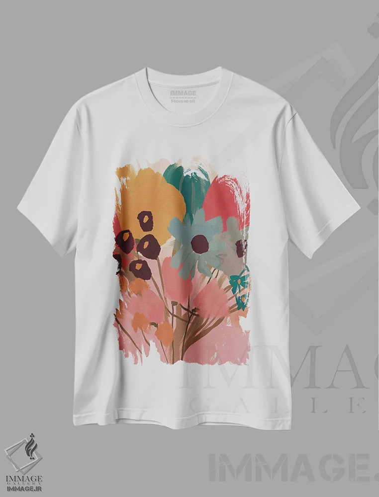 تیشرت سفید طرح دار – تیشرت گل ,دسته گل اثر مورگان هارپر نیکولز فروشگاه ایماژ