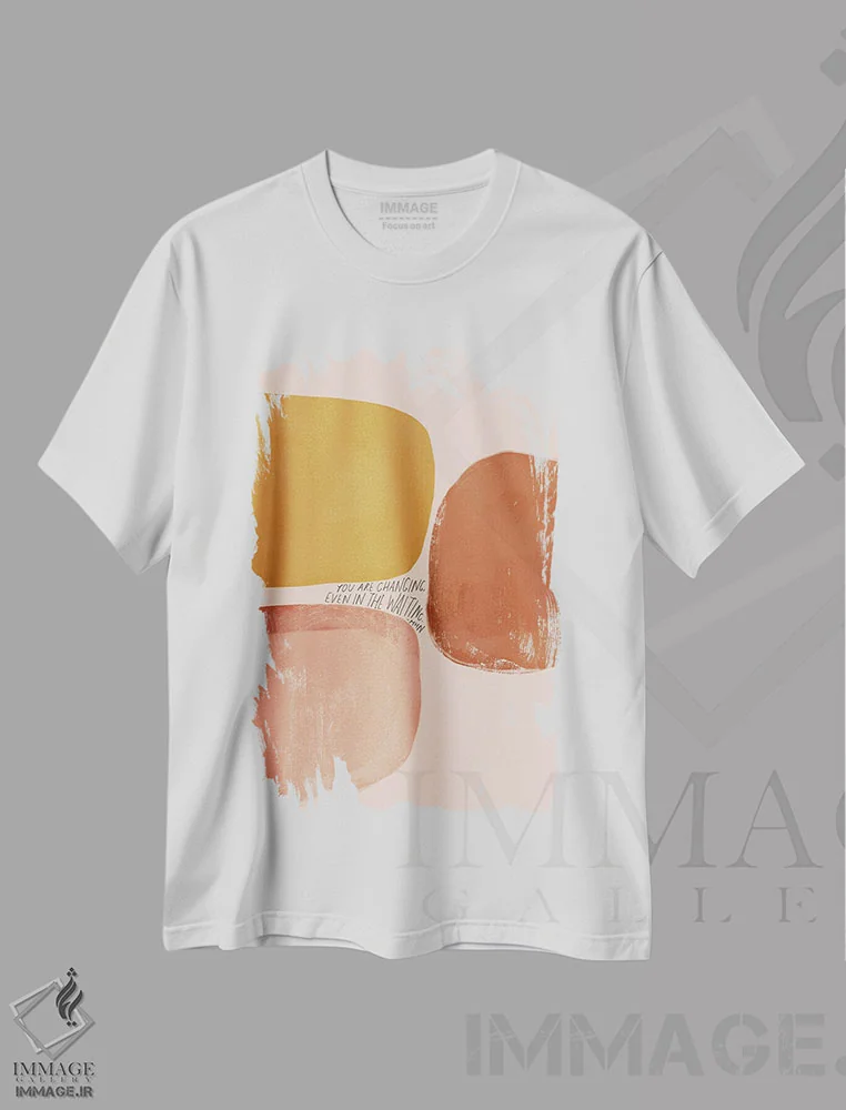 تیشرت سفید طرح دار – تیشرت الهام بخش ,حتی در انتظار بودن هم تغییر می کنی اثر مورگان هارپر نیکولز immage.ir