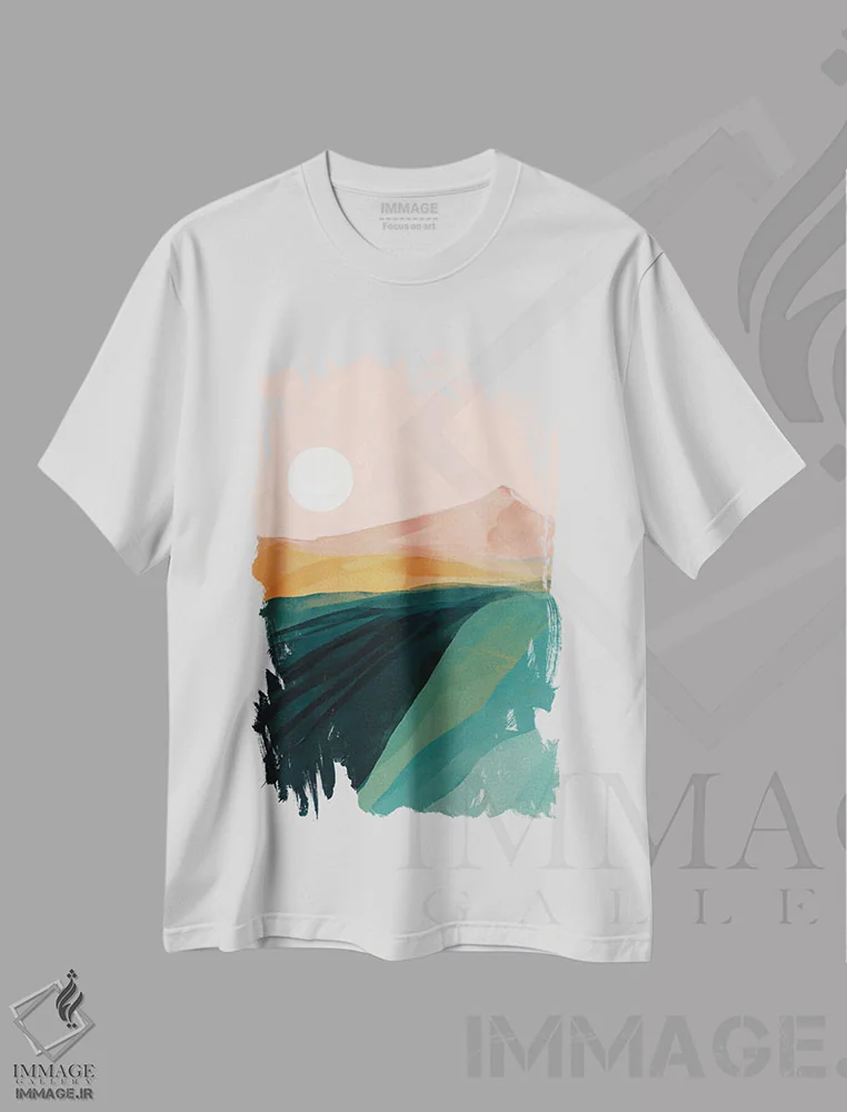 تیشرت سفید طرح دار – تیشرت طبیعت ,تنگه زمردی اثر مورگان هارپر نیکولز فروشگاه ایماژ