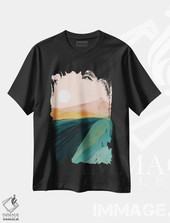تیشرت مشکی طرح دار – تیشرت طبیعت ,تنگه زمردی اثر مورگان هارپر نیکولز immage.ir