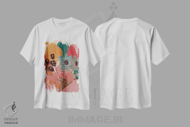 تیشرت سفید طرح دار – تیشرت الهام بخش ,دسته گل اثر مورگان هارپر نیکولز فروشگاه ایماژ