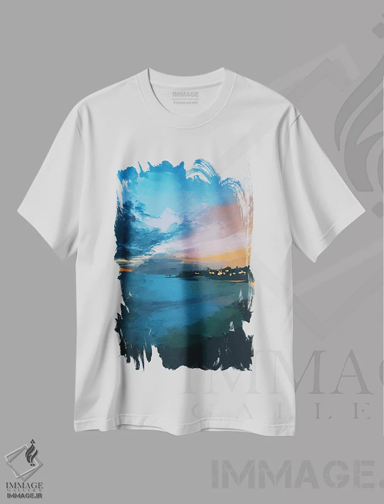 تیشرت سفید طرح دار – تیشرت طبیعت ,غروب لاگونا اثر مورگان هارپر نیکولز فروشگاه ایماژ