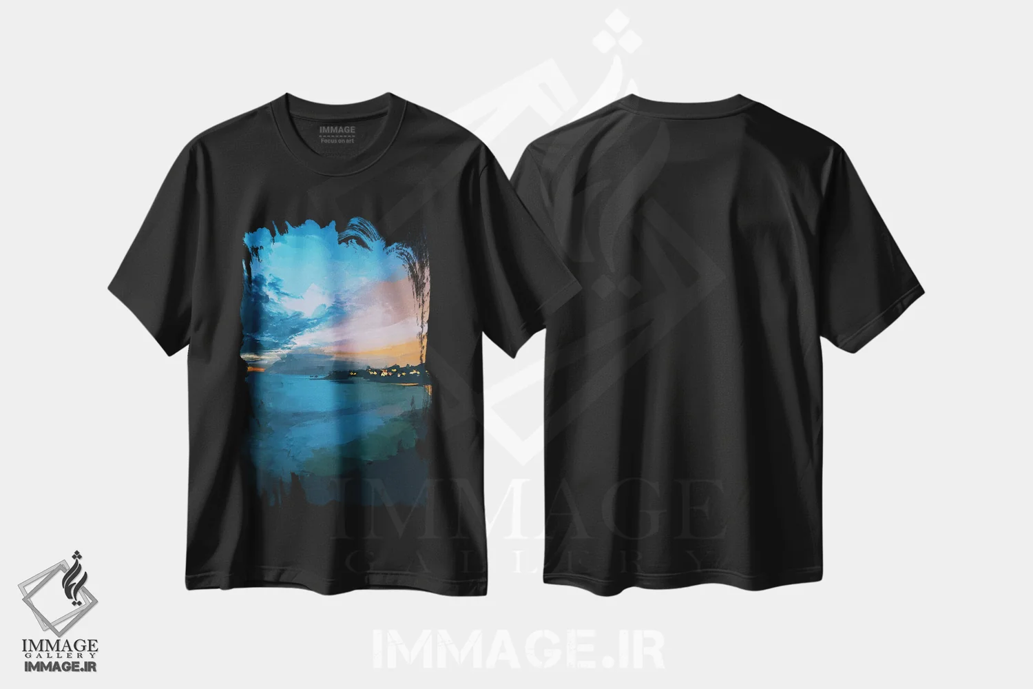 تیشرت مشکی طرح دار – تیشرت طبیعت ,غروب لاگونا اثر مورگان هارپر نیکولز immage.ir
