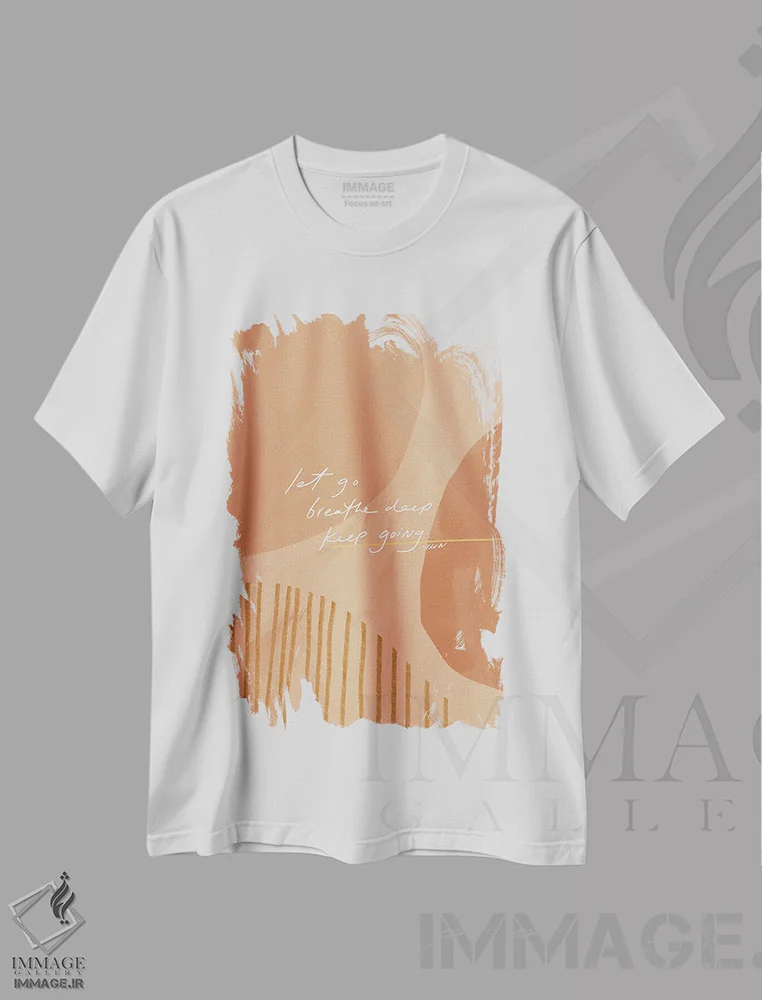 تیشرت سفید طرح دار – تیشرت مینیمال ,رها کن، عمیق نفس بکش، ادامه بده اثر مورگان هارپر نیکولز immage.ir
