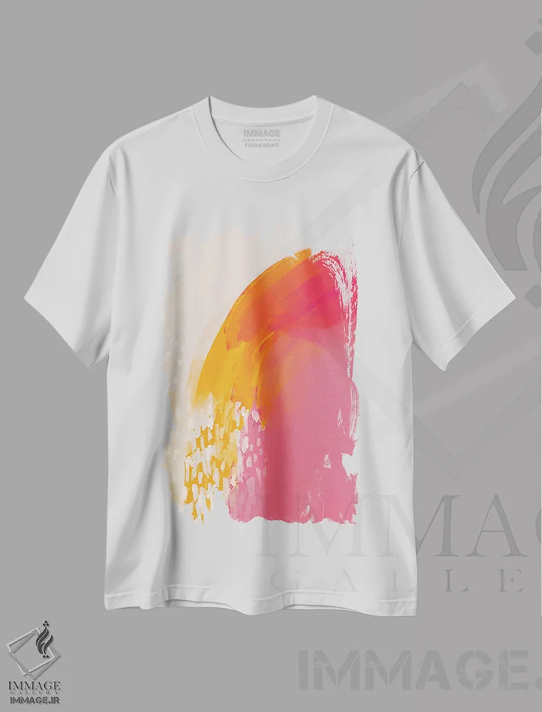 تیشرت سفید طرح دار – تیشرت انتزاعی ,اشکال انتزاعی اثر مورگان هارپر نیکولز فروشگاه ایماژ