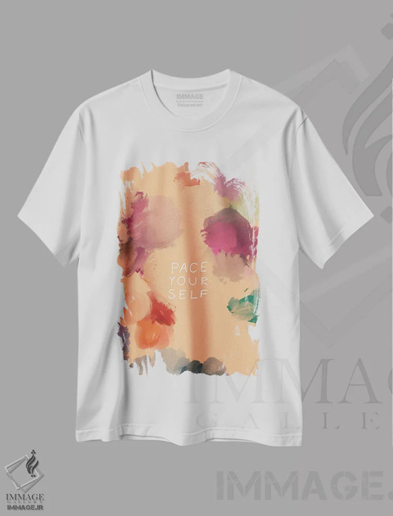 تیشرت سفید طرح دار – تیشرت مینیمال ,خودت را به آرامی پیش ببر اثر مورگان هارپر نیکولز فروشگاه ایماژ