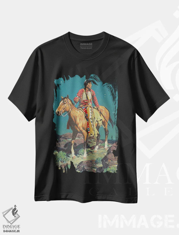 تیشرت مشکی طرح دار – تیشرت بومی ,"ردیاب ماه کامل" اثر دیوید من immage.ir