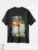 تیشرت مشکی طرح دار – تیشرت هنری ,"بازگشت مرغ مگس خوارها" اثر دیوید من فروشگاه ایماژ