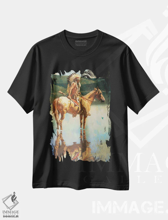 تیشرت مشکی طرح دار – تیشرت هنری ,"بازگشت مرغ مگس خوارها" اثر دیوید من فروشگاه ایماژ