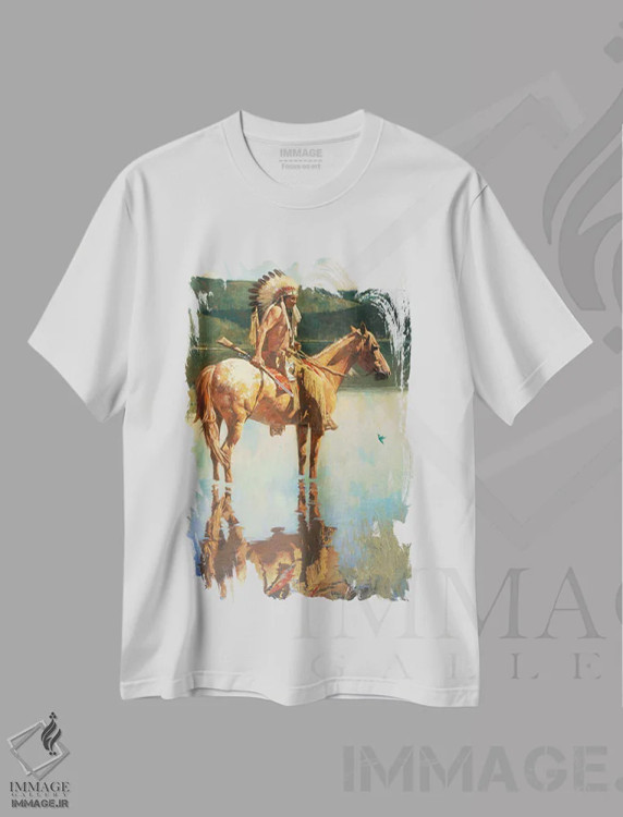 تیشرت سفید طرح دار – تیشرت هنری ,"بازگشت مرغ مگس خوارها" اثر دیوید من immage.ir