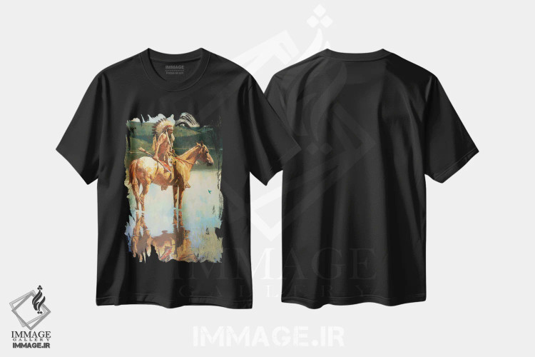 تیشرت مشکی طرح دار – تیشرت هنری ,"بازگشت مرغ مگس خوارها" اثر دیوید من فروشگاه ایماژ