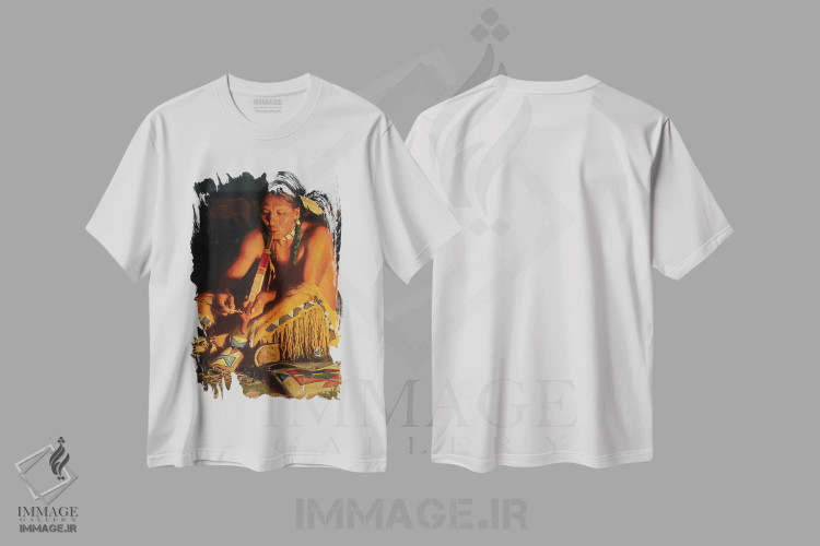 تیشرت سفید طرح دار – تیشرت هنری ,"دود کیوا" اثر دیوید من فروشگاه ایماژ