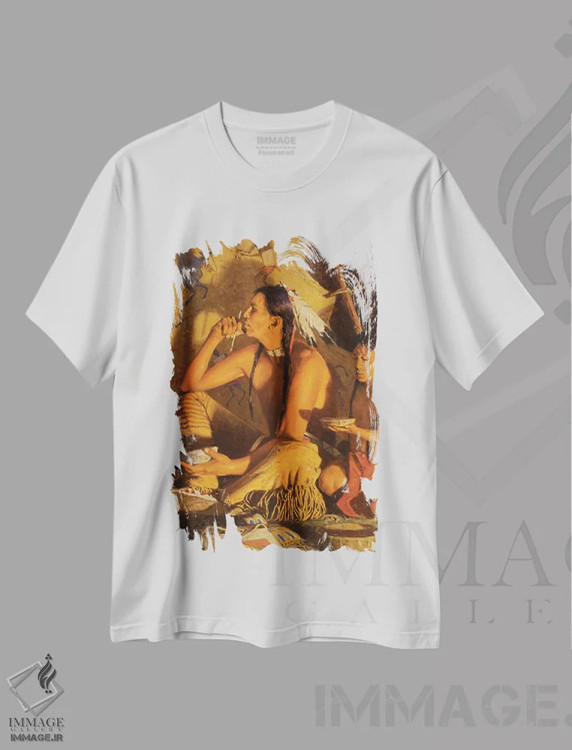تیشرت سفید طرح دار – تیشرت مردانه ,"لحظه شجاعت" اثر دیوید من immage.ir