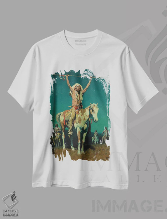تیشرت سفید طرح دار – تیشرت طبیعت ,"برکات ماه" اثر دیوید من فروشگاه ایماژ
