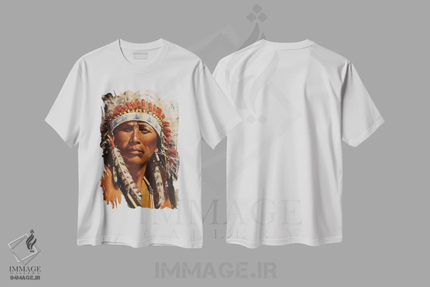 تیشرت سفید طرح دار – تیشرت هنری ,"روح آمریکایی" اثر دیوید من immage.ir