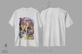 تیشرت سفید طرح دار – تیشرت اسپرت ,"طوفان دشت" اثر دیوید من immage.ir