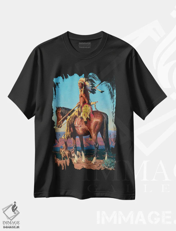 تیشرت مشکی طرح دار – تیشرت طبیعت ,"غروب صخره قرمز" اثر دیوید من فروشگاه ایماژ