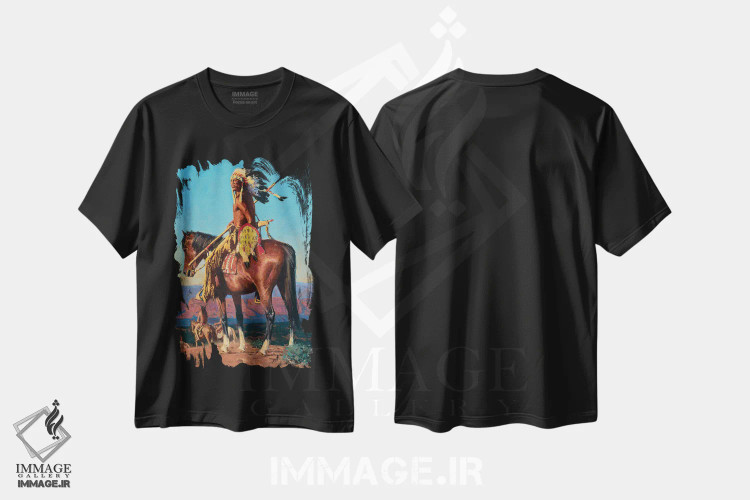 تیشرت مشکی طرح دار – تیشرت طبیعت ,"غروب صخره قرمز" اثر دیوید من فروشگاه ایماژ