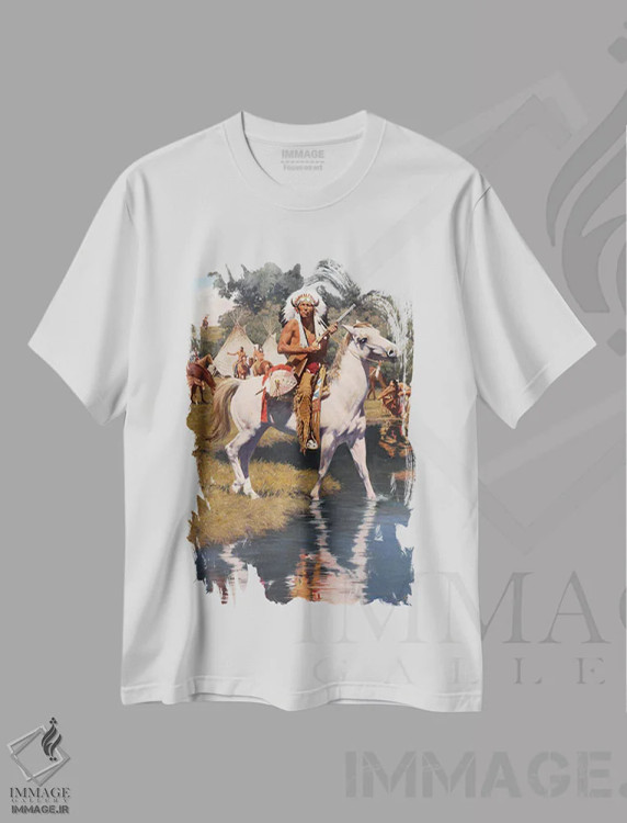 تیشرت سفید طرح دار – تیشرت طبیعت ,"در میان درختان پنبه ای" اثر دیوید من فروشگاه ایماژ