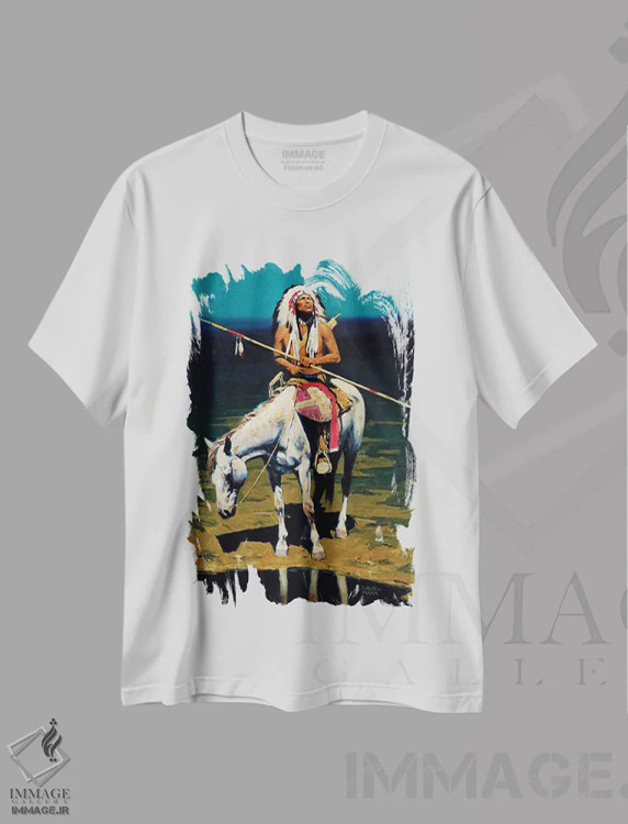 تیشرت سفید طرح دار – تیشرت طبیعت ,"ماه نجواگر" اثر دیوید من فروشگاه ایماژ
