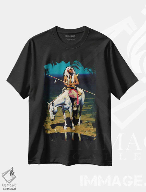 تیشرت مشکی طرح دار – تیشرت طبیعت ,"ماه نجواگر" اثر دیوید من immage.ir