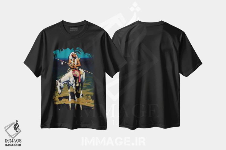 تیشرت مشکی طرح دار – تیشرت طبیعت ,"ماه نجواگر" اثر دیوید من immage.ir