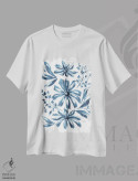 تیشرت سفید طرح دار – تیشرت آبرنگی ,مروارید آبی اثر میشل نورمن immage.ir