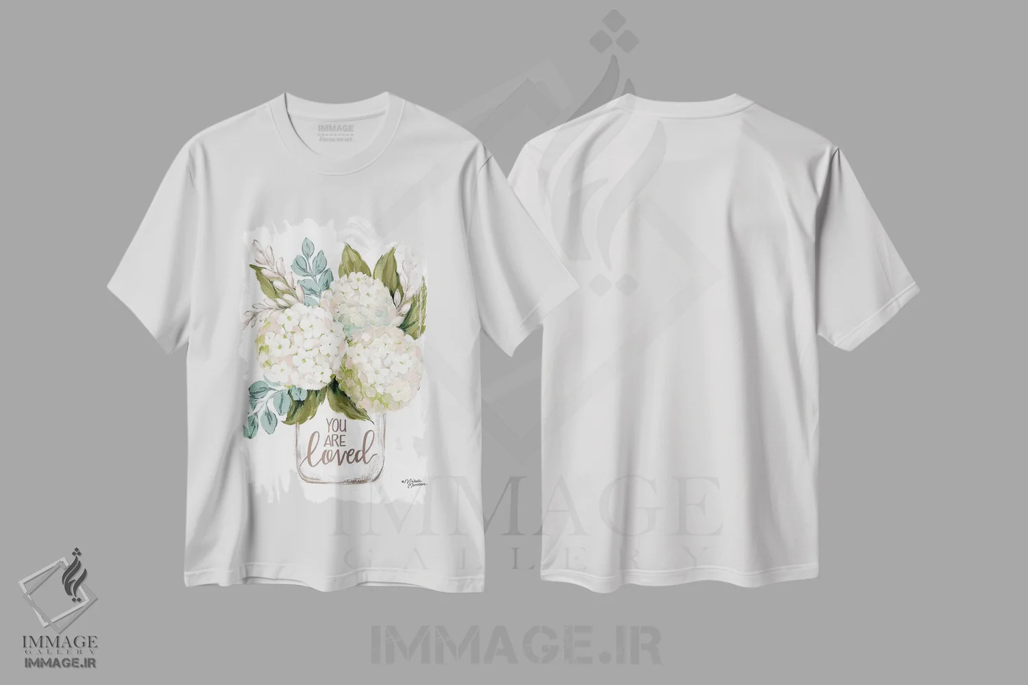 تیشرت سفید طرح دار – تیشرت هنری ,گل هایی که دوستت دارند اثر میشل نورمن فروشگاه ایماژ