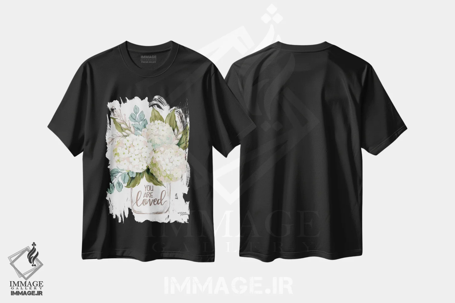 تیشرت مشکی طرح دار – تیشرت هنری ,گل هایی که دوستت دارند اثر میشل نورمن immage.ir