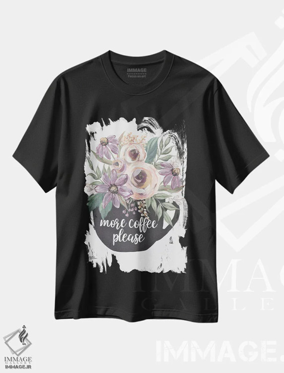 تیشرت مشکی طرح دار – تیشرت قهوه ,یک قهوه دیگر لطفاً اثر میشل نورمن فروشگاه ایماژ