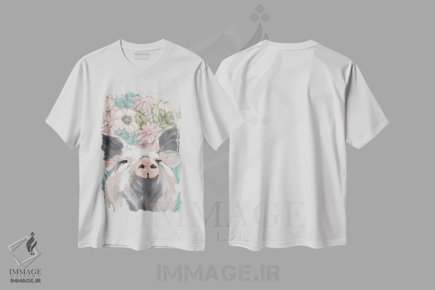 تیشرت سفید طرح دار – تیشرت حیوانات ,پاتریس خوک اثر میشل نورمن immage.ir